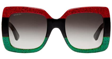 gucci sunglasses red black green|Gucci 56mm exaggerated aviator sunglasses.